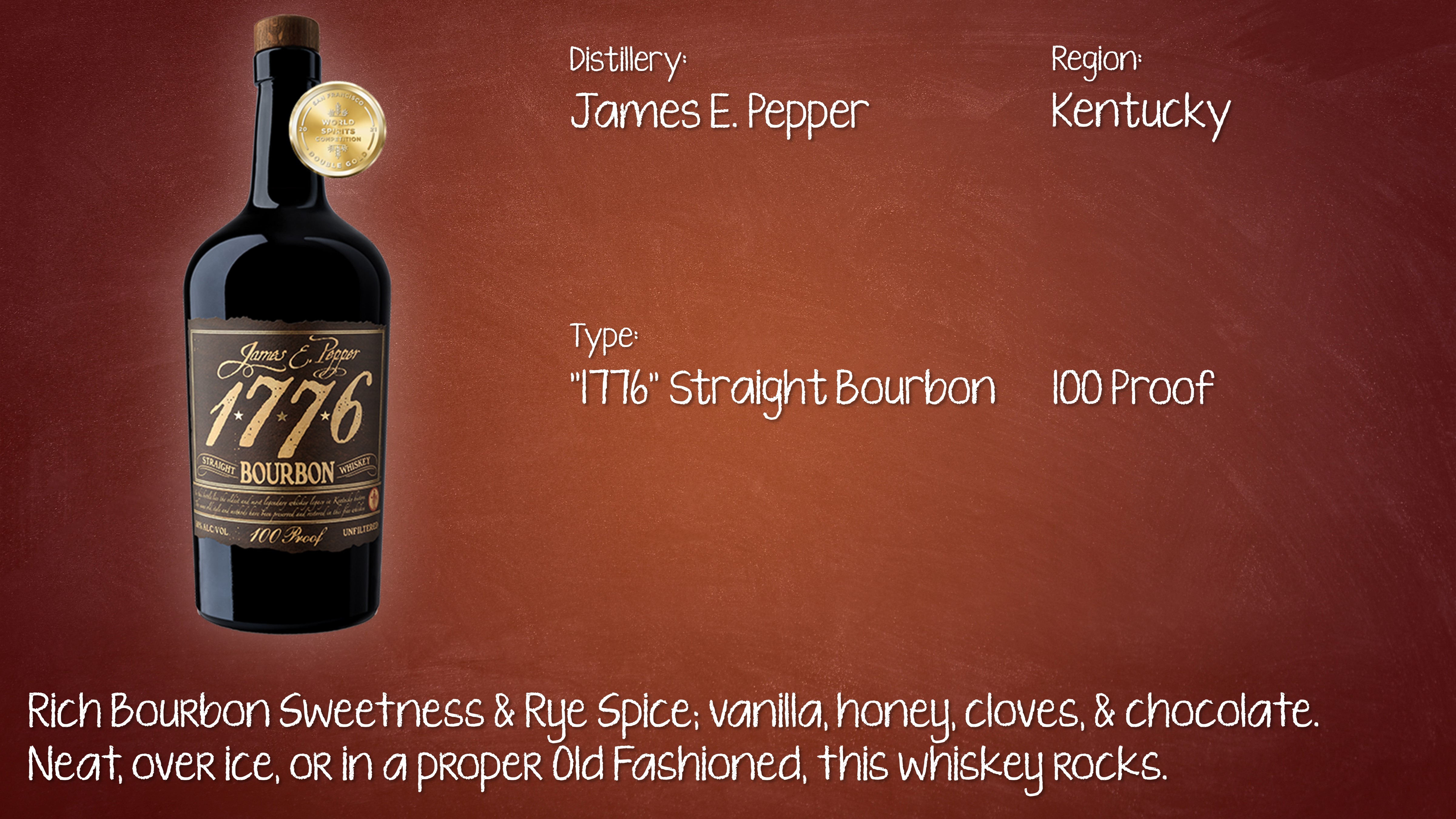 James Pepper 1776 Bourbon