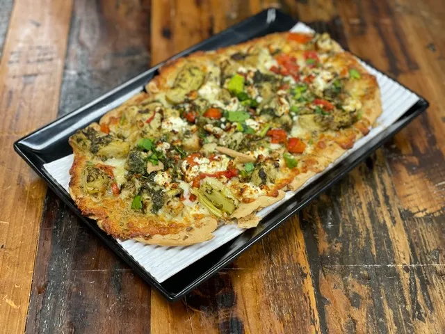 Pesto Chicken Artichoke Flatbread