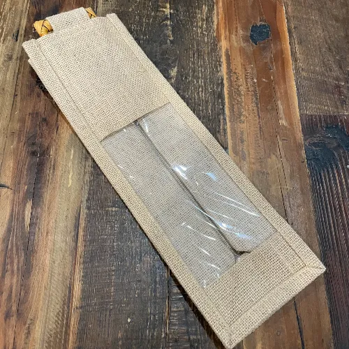 Wine Burlap 1 Bottle Bag