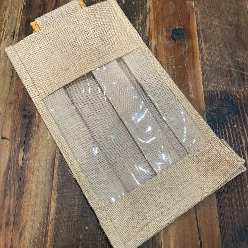 Wine Burlap 2 Bottle Bag